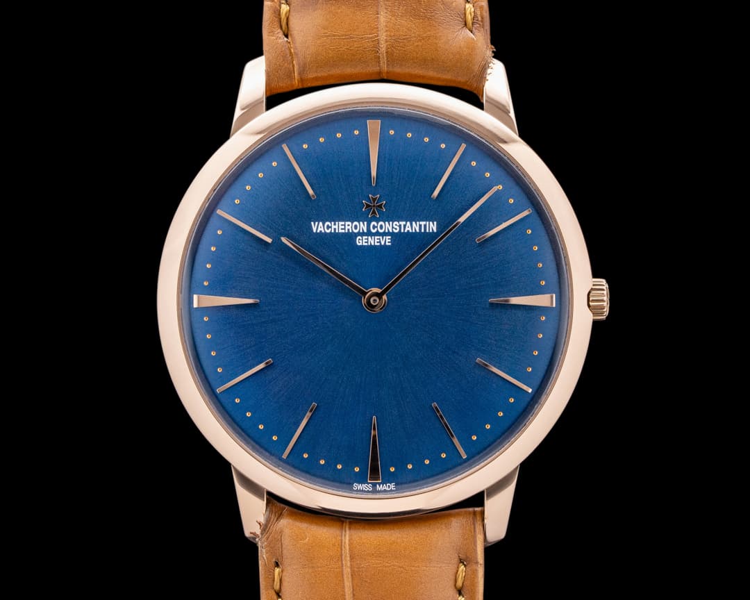 Vacheron Constantin Patrimony Contemporaine 18K Rose Gold Blue Dial