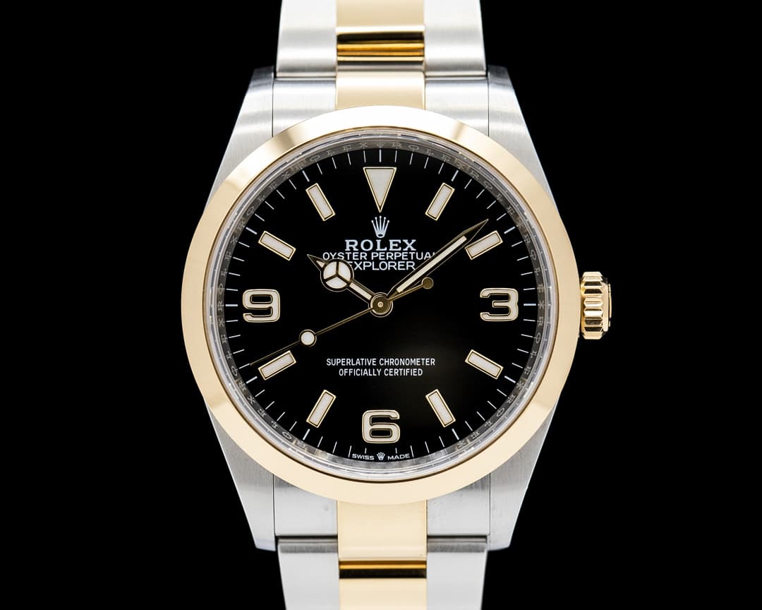 Rolex Explorer 36 Stainless Steel / 18K Yellow Gold Black Dial