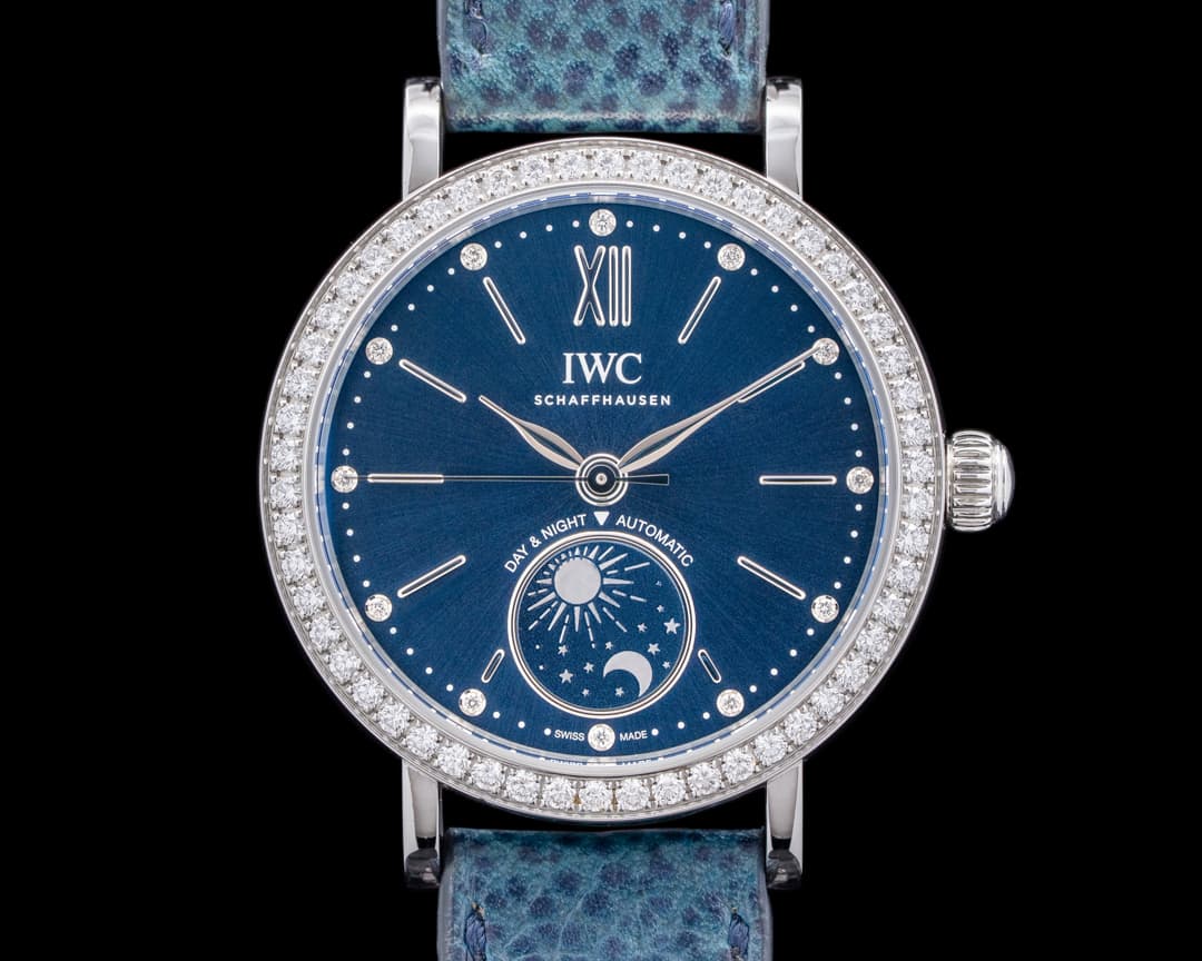 IWC Portofino Day & Night 34MM SS Diamond Bezel Blue Dial 2024