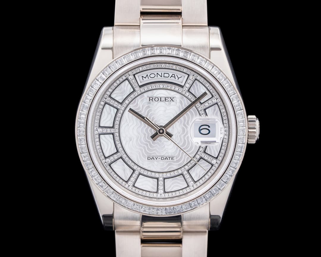 Rolex Day Date 118399BR 18K White Gold Diamond Carousel Dial