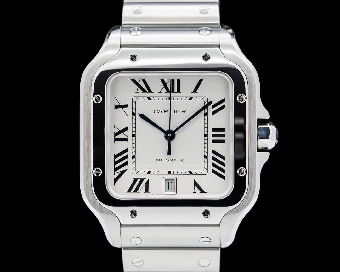 Cartier Santos Large Automatic SS Silver Dial