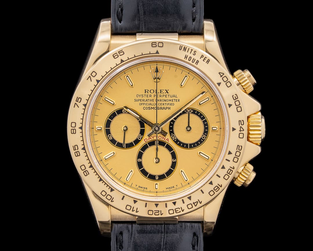 Rolex Daytona 16518 Zenith 18K YG Champagne Dial