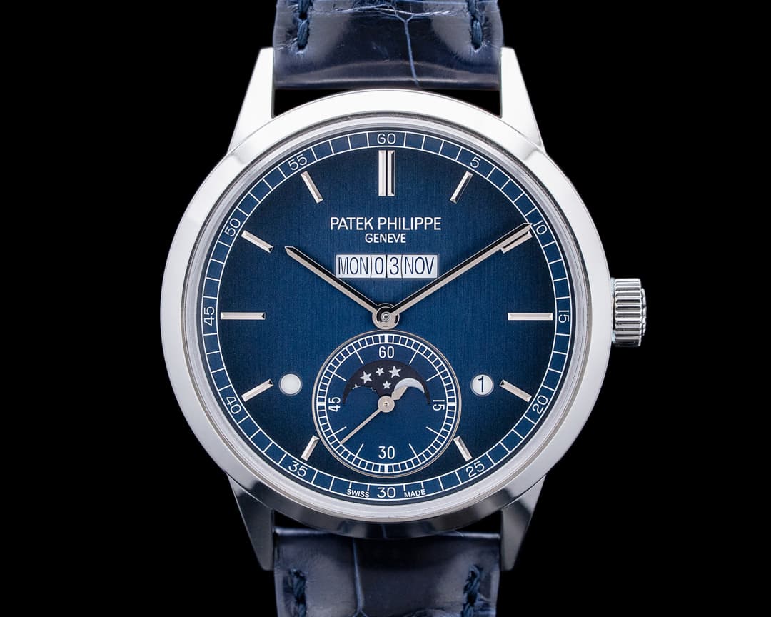 Patek Philippe 5236P In Line Perpetual Calendar Platinum Blue Dial