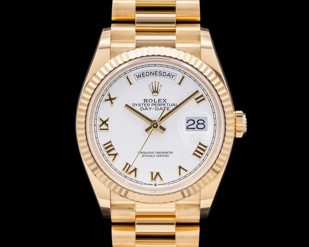 Rolex Day Date President 128238 18K Yellow Gold White Dial