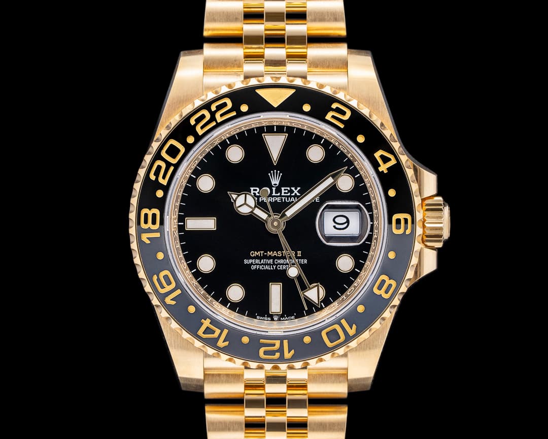 Rolex GMT Master II 126718 18K Yellow Gold Jubilee Black Dial