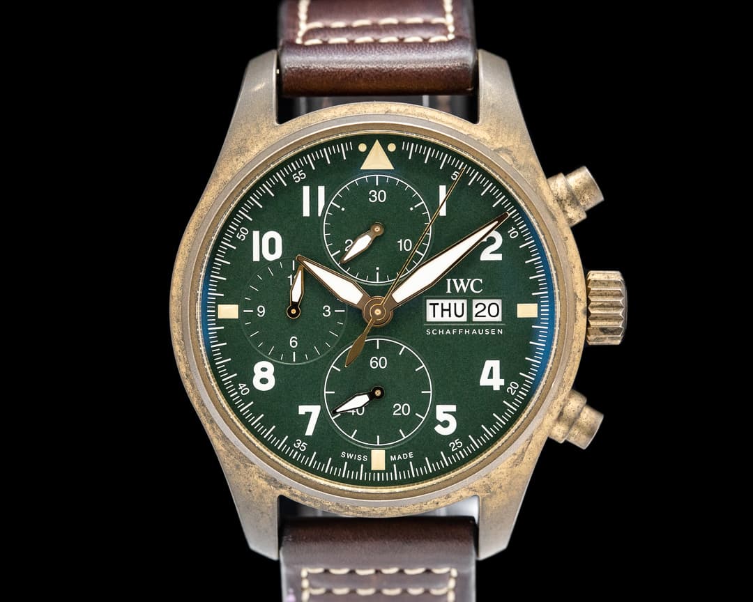 IWC Pilot's Watch Spitfire Chronograph Automatic Bronze Green Dial