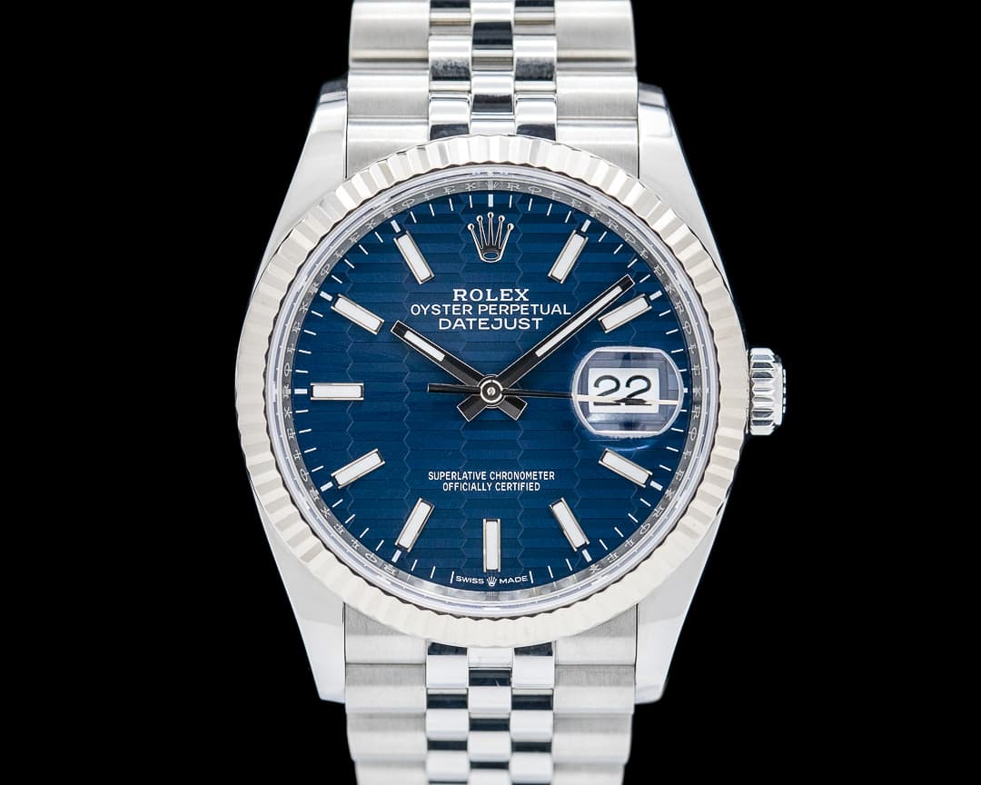 Rolex Datejust 126234 Blue Motif Dial SS / Jubilee