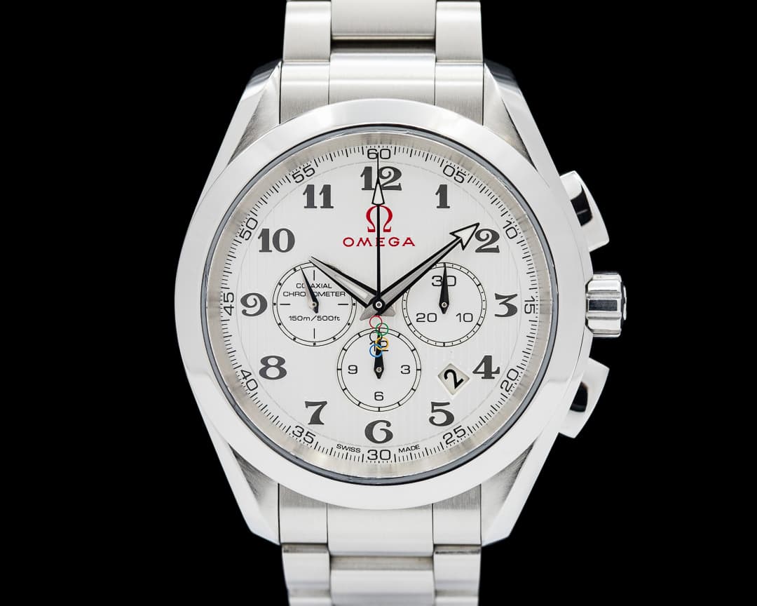 Omega Aqua Terra Chronograph Olympic Games Silver Dial SS