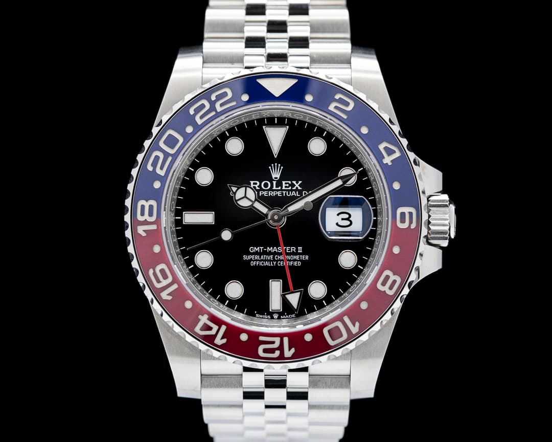 Rolex GMT Master II 126710 Ceramic Jubilee "Pepsi" SS Black Dial