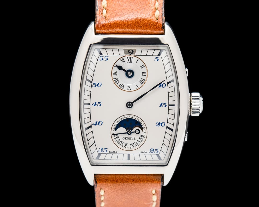 Franck Muller 7500DSL Curvex Jump Hour Regulator GMT 18K WG Silver Dial