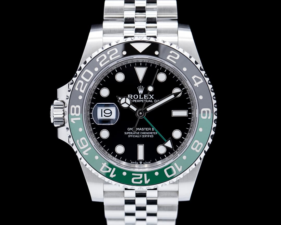Rolex Left-Handed GMT Master II "SPRITE" Jubilee SS Black Dial 2024