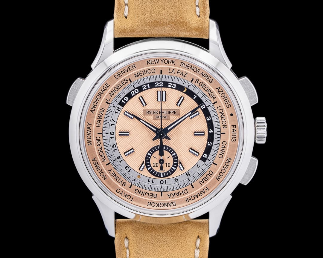 Patek Philippe 5935A World Time Chronograph SS Salmon Dial