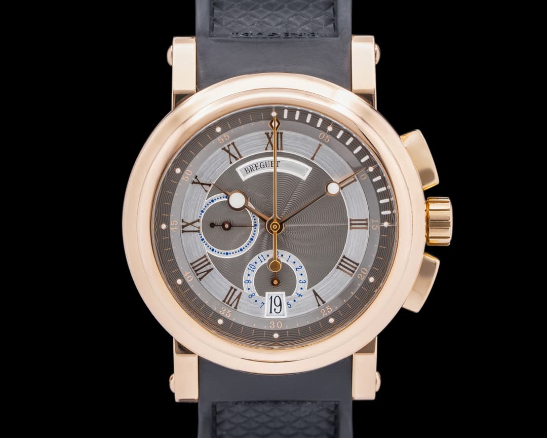 Breguet 5827BR Marine Chronograph 18K Rose Gold Gray Dial