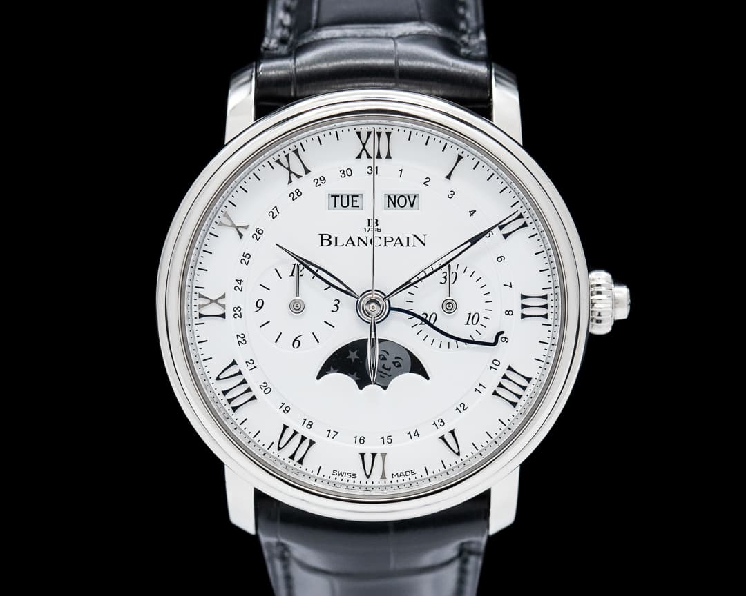 Blancpain Villeret Chronographe Monopoussoir Quantième Complet SS White Dial