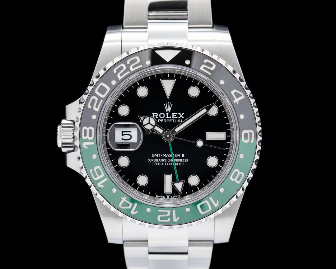 Rolex Left-Handed GMT Master II "SPRITE" SS Black Dial