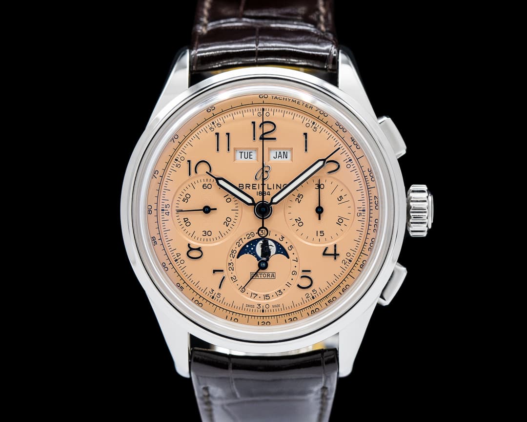 Breitling AB2510 Premier Datora 42 SS Salmon Dial