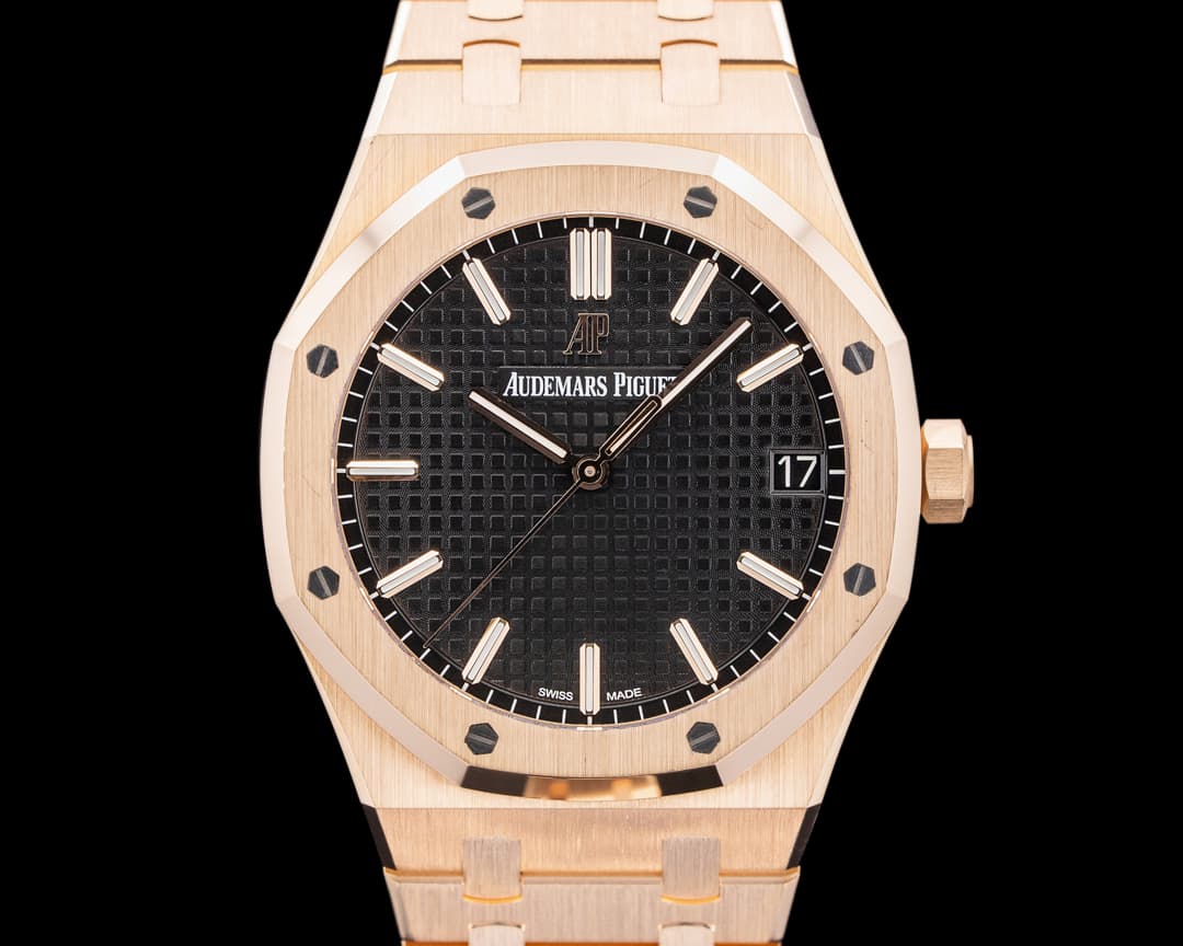 Audemars Piguet 15500OR Royal Oak 18K Rose Gold Black Dial