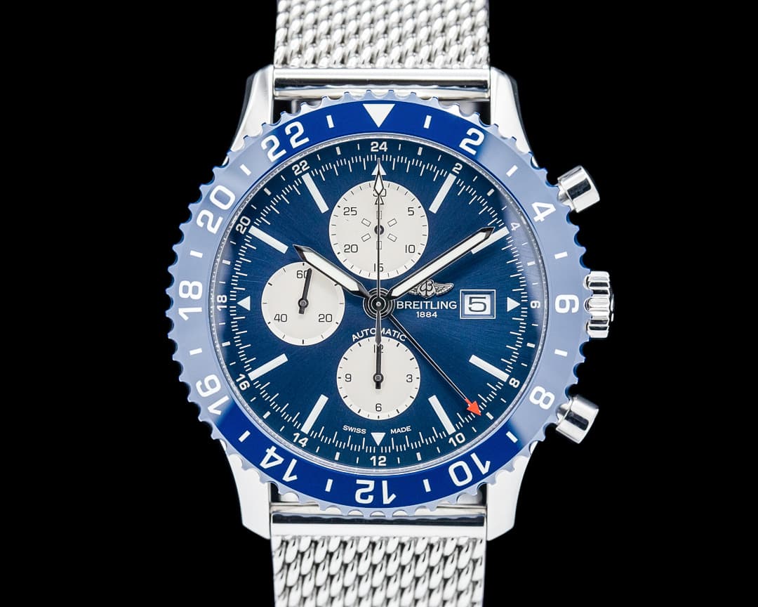 Breitling Chronoliner Chronograph SS Blue Dial
