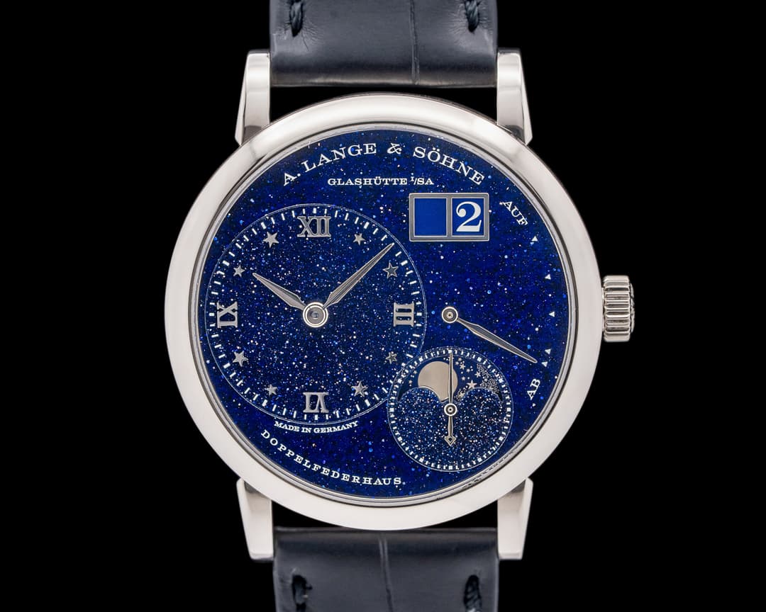 A. Lange & Söhne 182.086 Little Lange 1 Moon Aventurine 18K WG Blue Dial
