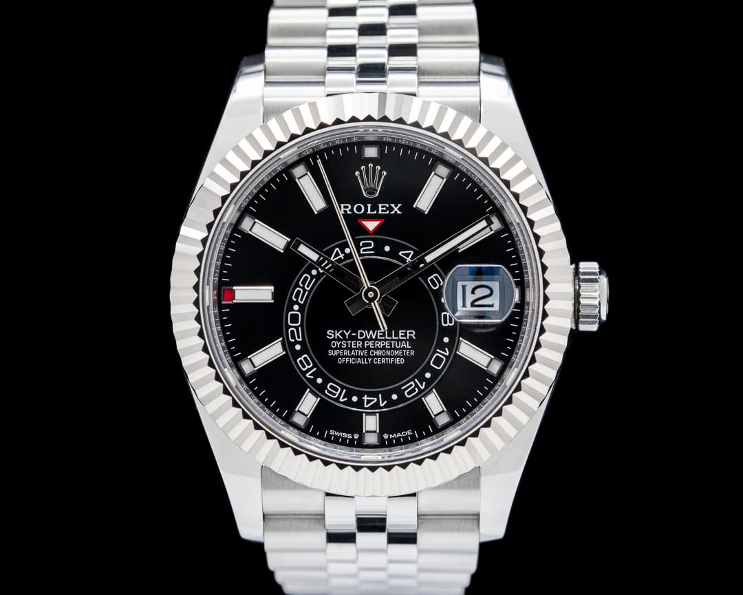 Rolex 336934 Sky-Dweller Jubilee SS / 18K White Gold Black Dial FULL SET