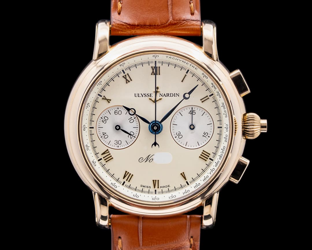 Ulysse Nardin 446-22 Split Seconds Chronograph 18K Yellow Gold Cream Dial
