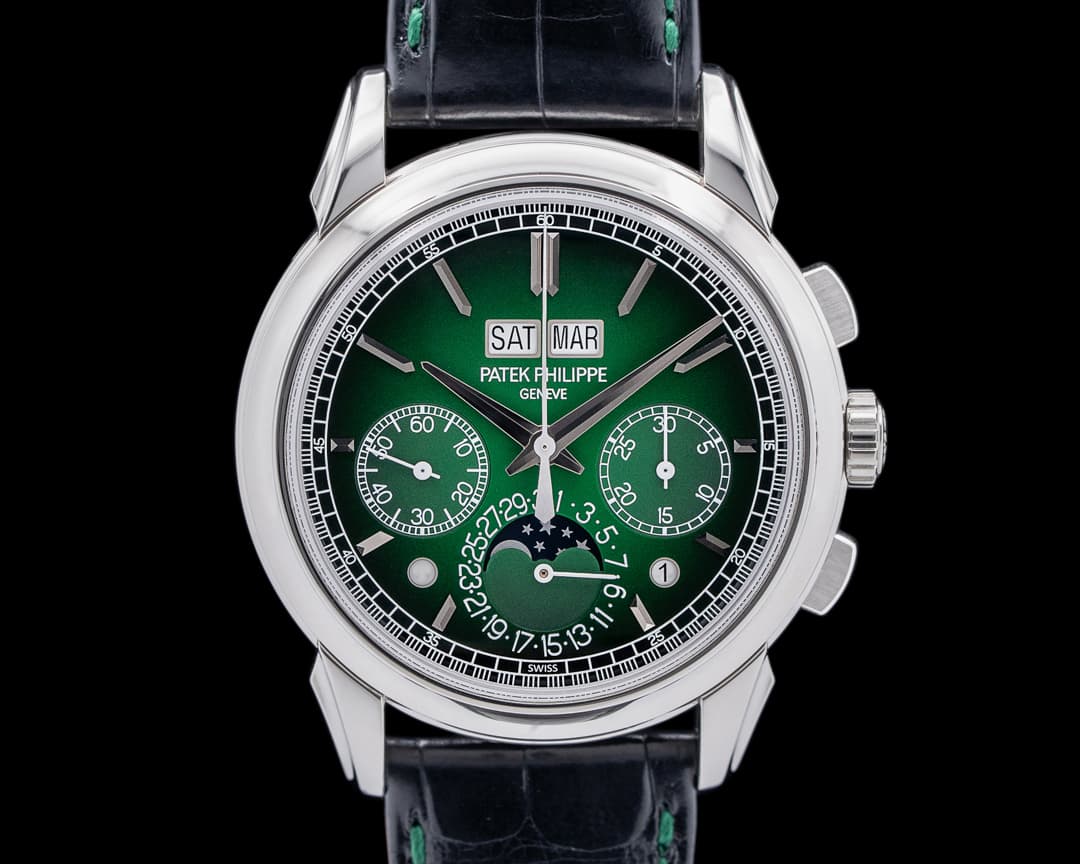 Patek Philippe 5270P-014 Perpetual Calendar Chronograph Platinum Green Dial