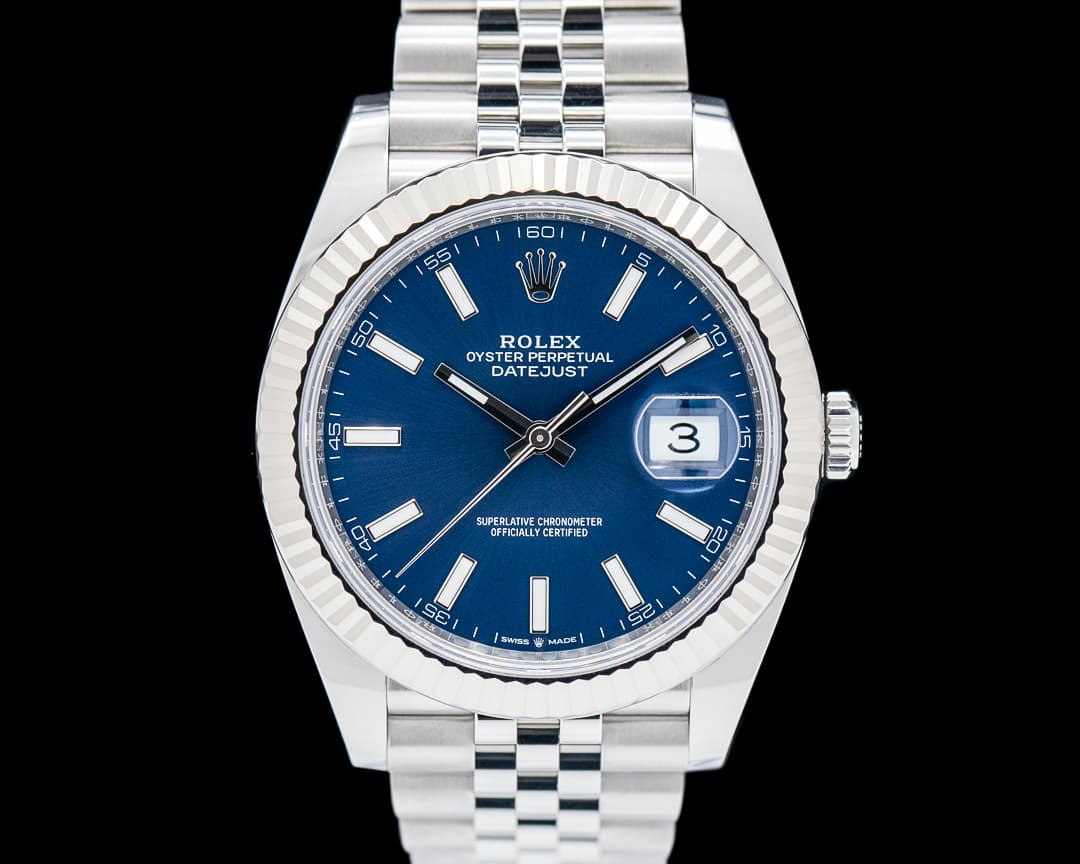 Rolex 126334 Datejust 41 Fluted Bezel Jubilee SS Blue Dial 2025 FULL SET
