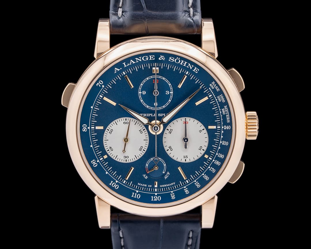 A. Lange & Söhne 424.037 Triple Split 18K RG Blue Dial UNWORN