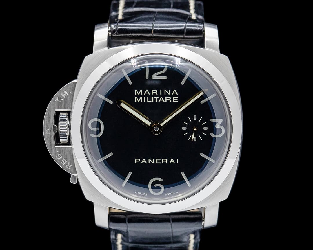 Panerai Luminor Marina 1950 3 Days Militaire Left Hand SS Black Dial LIMITED