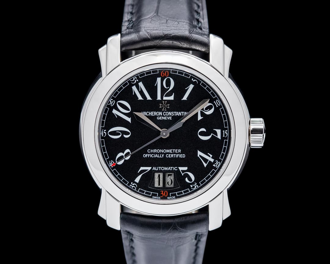 Vacheron Constantin 42015 Malte Large Calendar 18K White Gold Black Dial