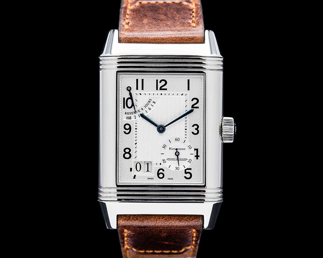 Jaeger LeCoultre 240.8.15 Reverso Grande Date SS Silver Dial