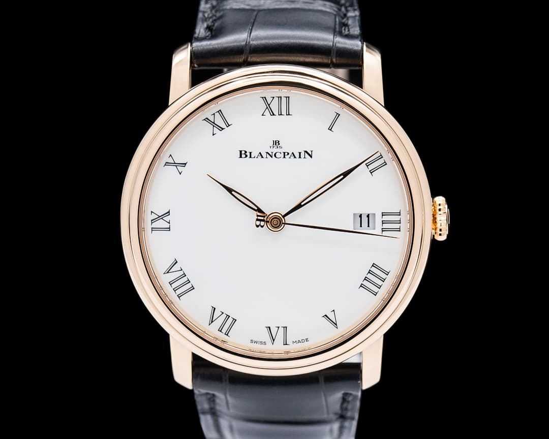 Blancpain 6630-3631-55B Villeret 8 Jours 18K Rose Gold White Dial