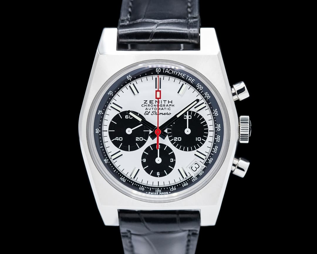 Zenith El Primero A384 Revival 50th Anniversary SS White Panda Dial