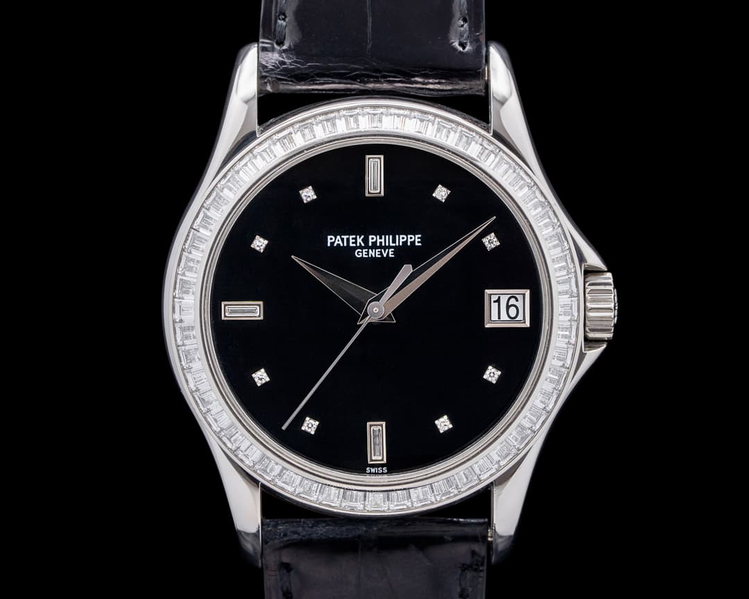 Patek Philippe Calatrava 5118P Automatic Platinum Baguette Diamonds Black Dial RARE
