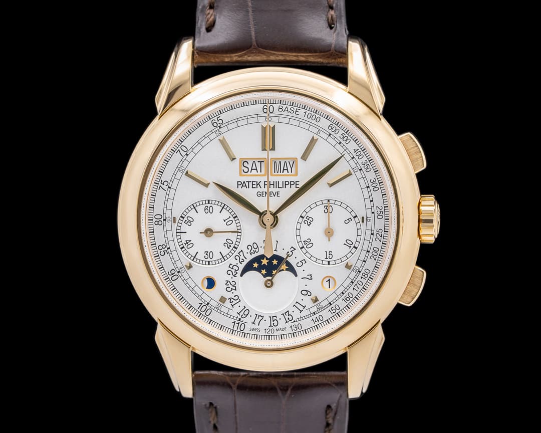 Patek Philippe 5270J Perpetual Calendar Chronograph 18K Yellow Gold Silver Dial