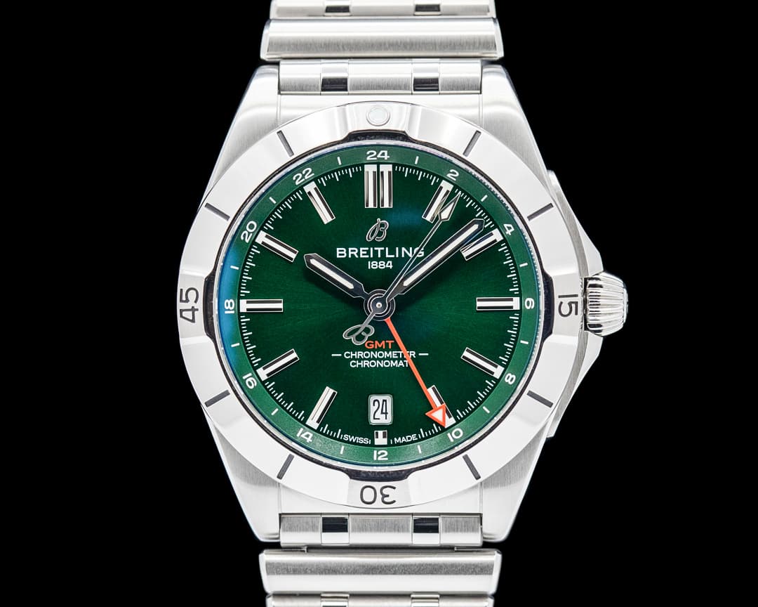 Breitling A32398 Chronomat GMT 40 SS Green Dial