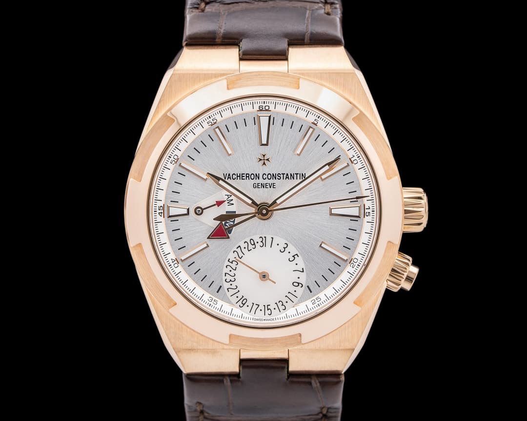 Vacheron Constantin 7900V Overseas Dual Time 18K Rose Gold Silver Dial