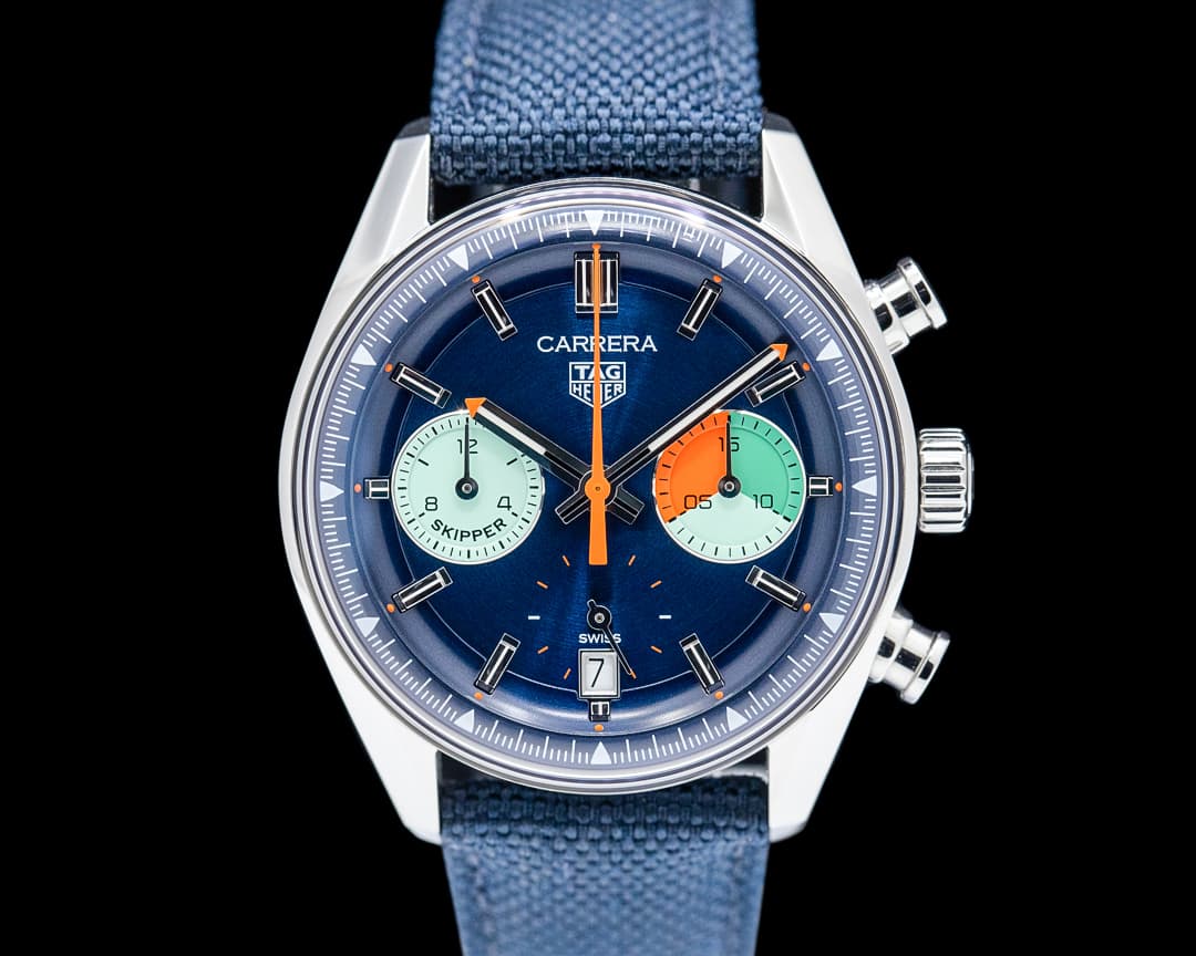 TAG Heuer CBS2213 Carrera Skipper SS Multi-color Blue Dial LIMITED