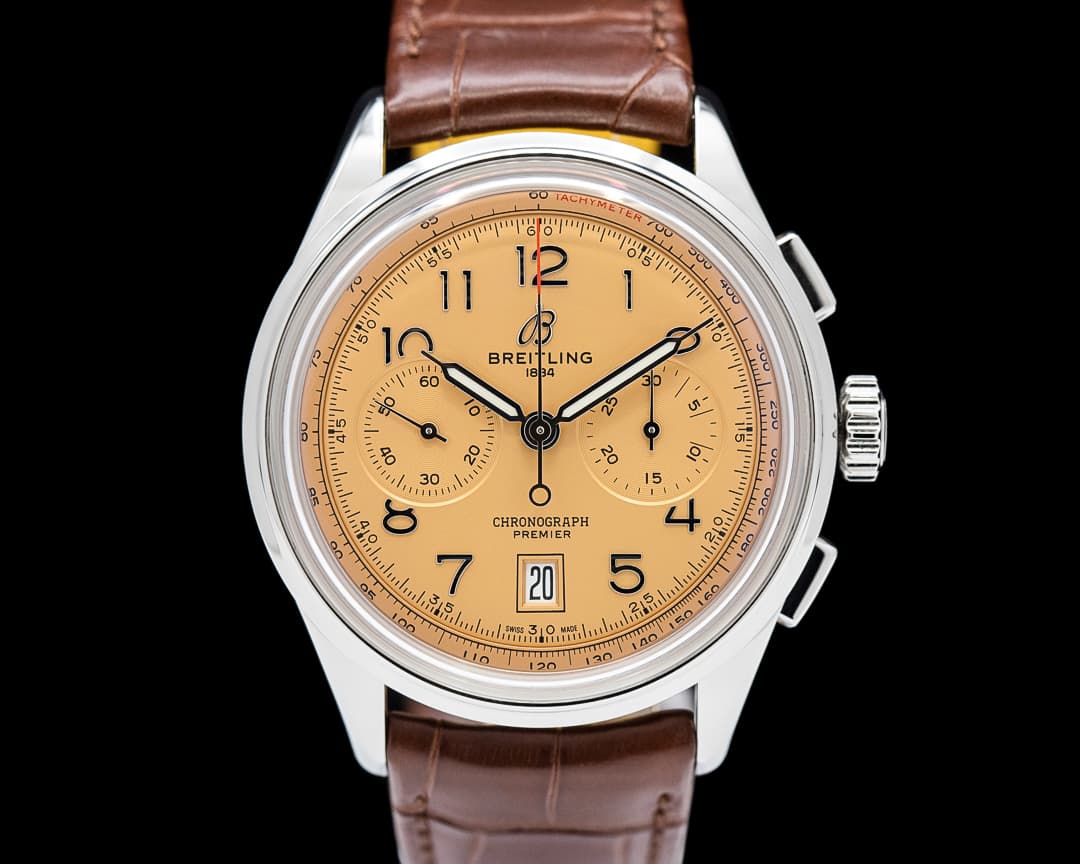 Breitling AB0145331K1P1 Premier B01 Chronograph 42 SS Salmon Dial