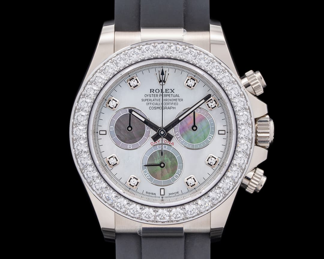 Rolex 126589RBR Cosmograph Daytona 18K WG Diamond Bezel MOP Dial UNWORN 2025