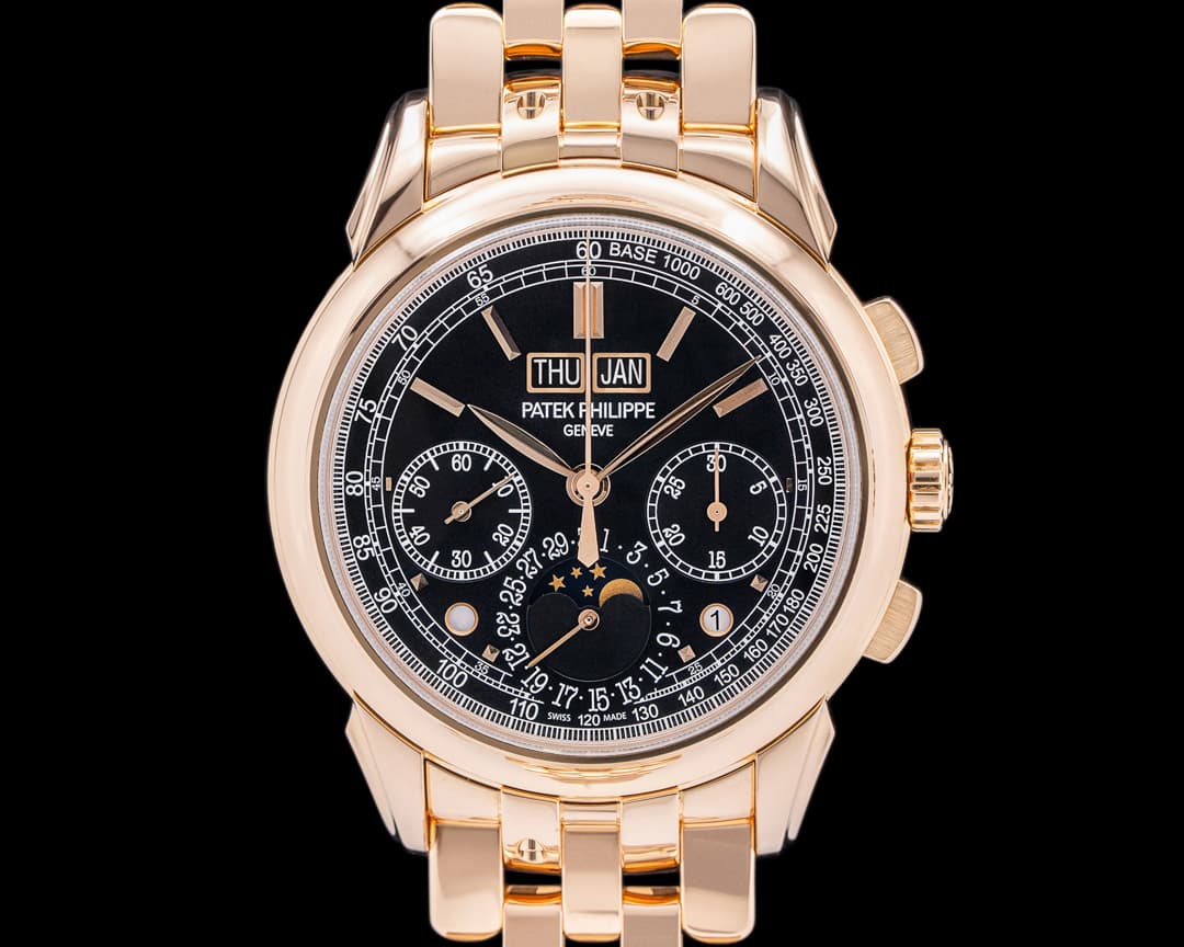 Patek Philippe 5270/1R-001 Perpetual Calendar Chronograph Rose Gold Black Dial