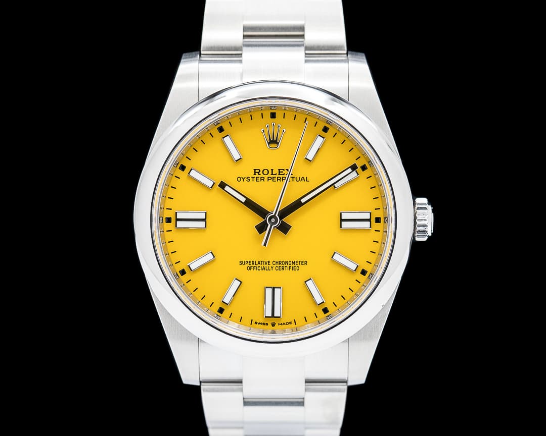 Rolex 124300 Oyster Perpetual SS Yellow Dial