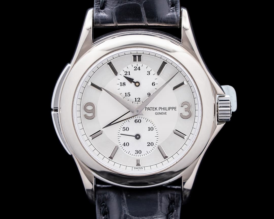 Patek Philippe 5134G Travel Time Calatrava White Gold Silver Dial