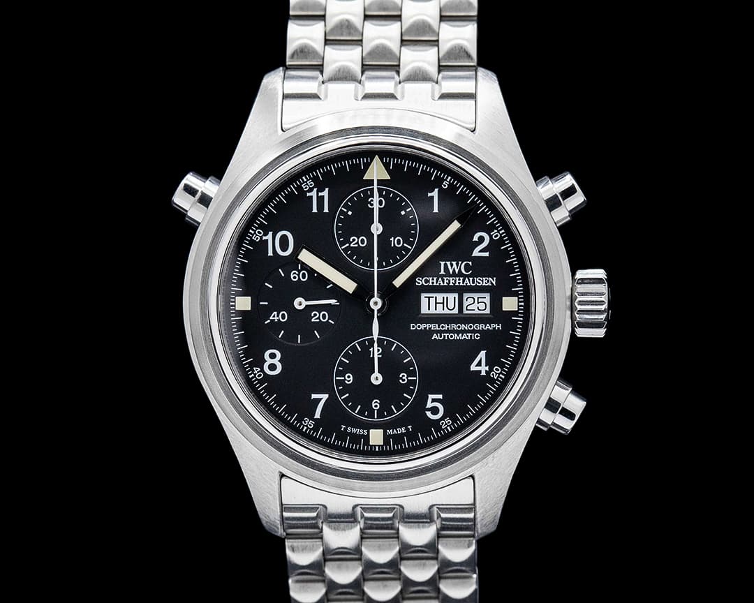IWC IW3713 Pilot Doppelchronograph Automatic SS Black Dial