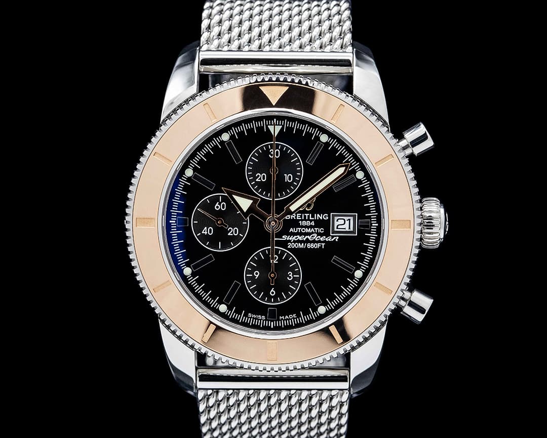 Breitling U1332012 Superocean Heritage Chronograph 46 SS / 18K RG Black Dial
