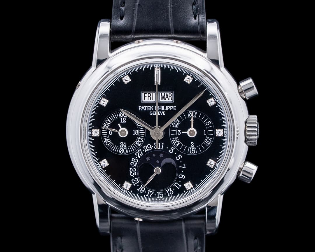 Patek Philippe 3970EP-019 Perpetual Calendar Chronograph Platinum Black Diamond Dial