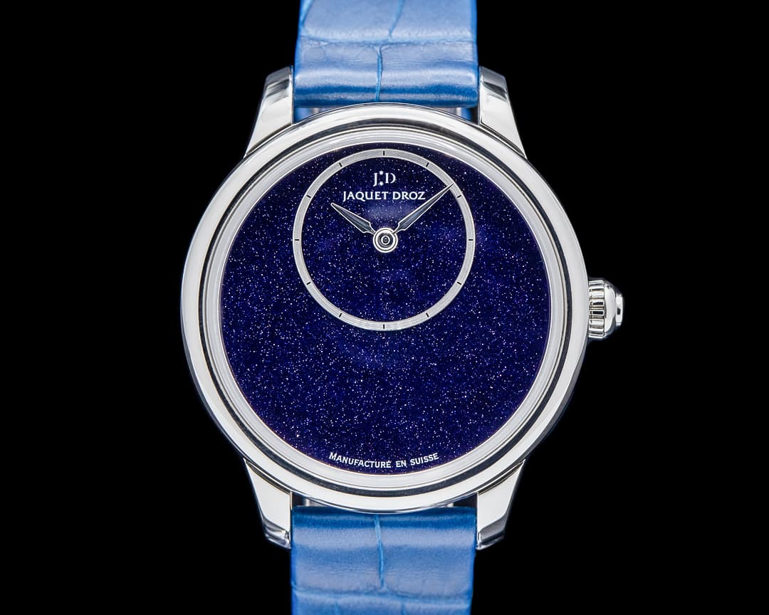 Jaquet Droz Petite Heure Minute 35mm SS Blue Aventurine Dial 2024