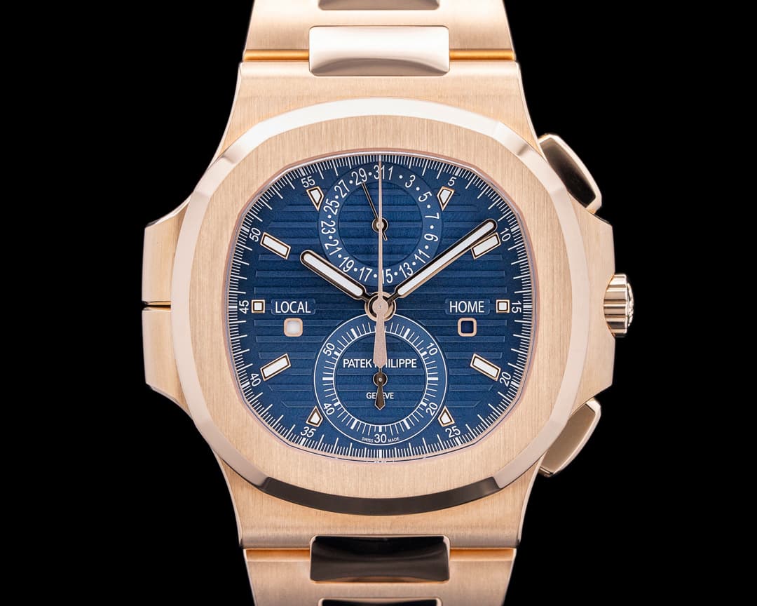 Patek Philippe 5990/1R Nautilus Travel Time Chronograph 18K Rose Gold Blue Dial 2025