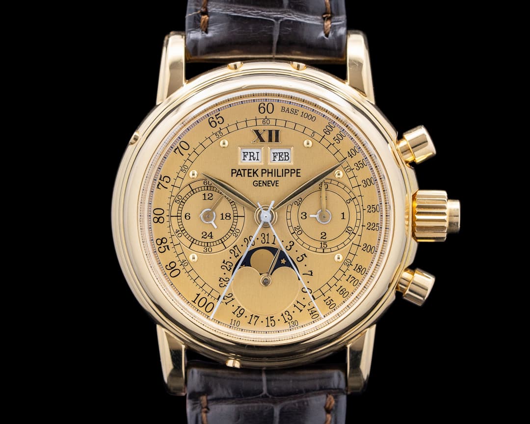 Patek Philippe 5004J Champagne Tachometre Perpetual Split 5004 18K Yellow RARE