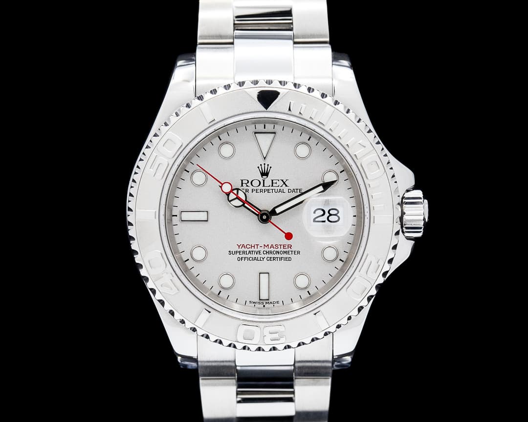 Rolex 16622 Yacht-Master 40MM Platinum Bezel SS Silver Dial